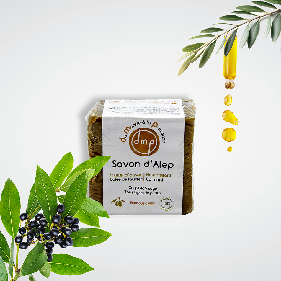 Savon d’Alep solide à l’Huile d’Olive et Huile de baies de Laurier Corps et Visage – 190g