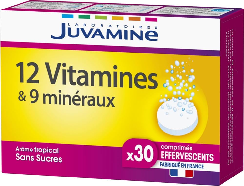 Complément alimentaire 12 vitamines, 9 minéraux sans sucres x30 - JUVAMINE