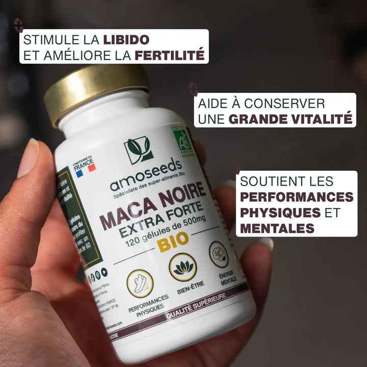 Maca Noire Bio, Extra Forte | 120 gélules