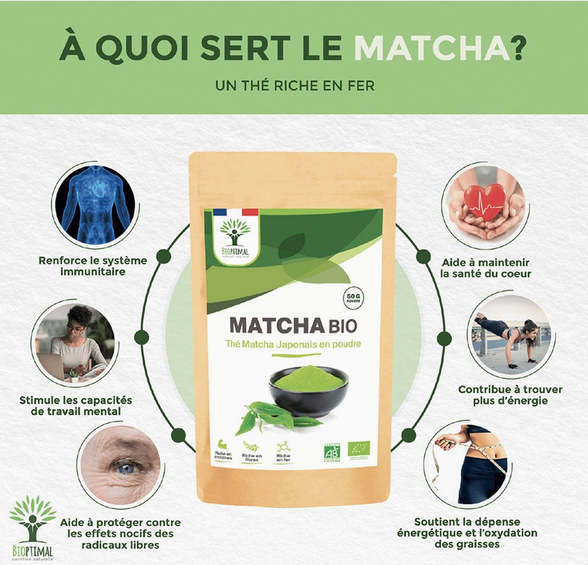 Poudre de matcha bio 150g pour une santé optimale