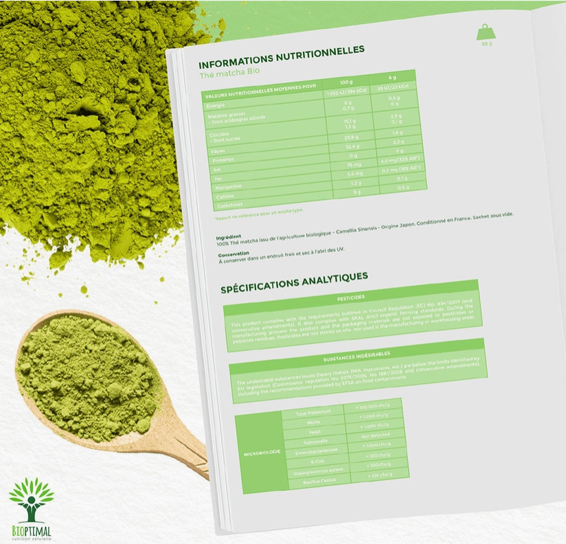 Poudre de matcha bio 150g pour une santé optimale