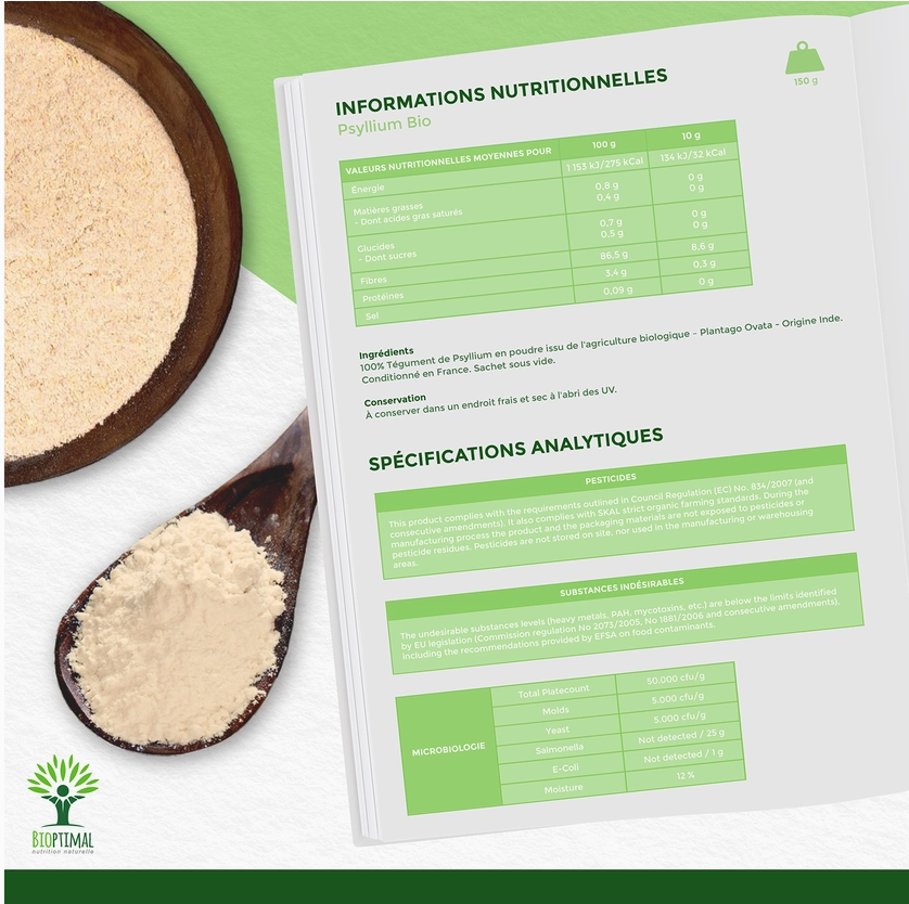Psyllium blond bio en poudre