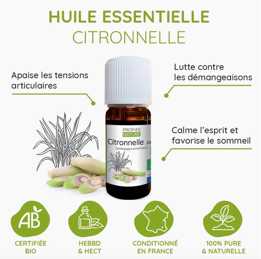 Huile Essentielle de Citronnelle De Java Bio 10ml