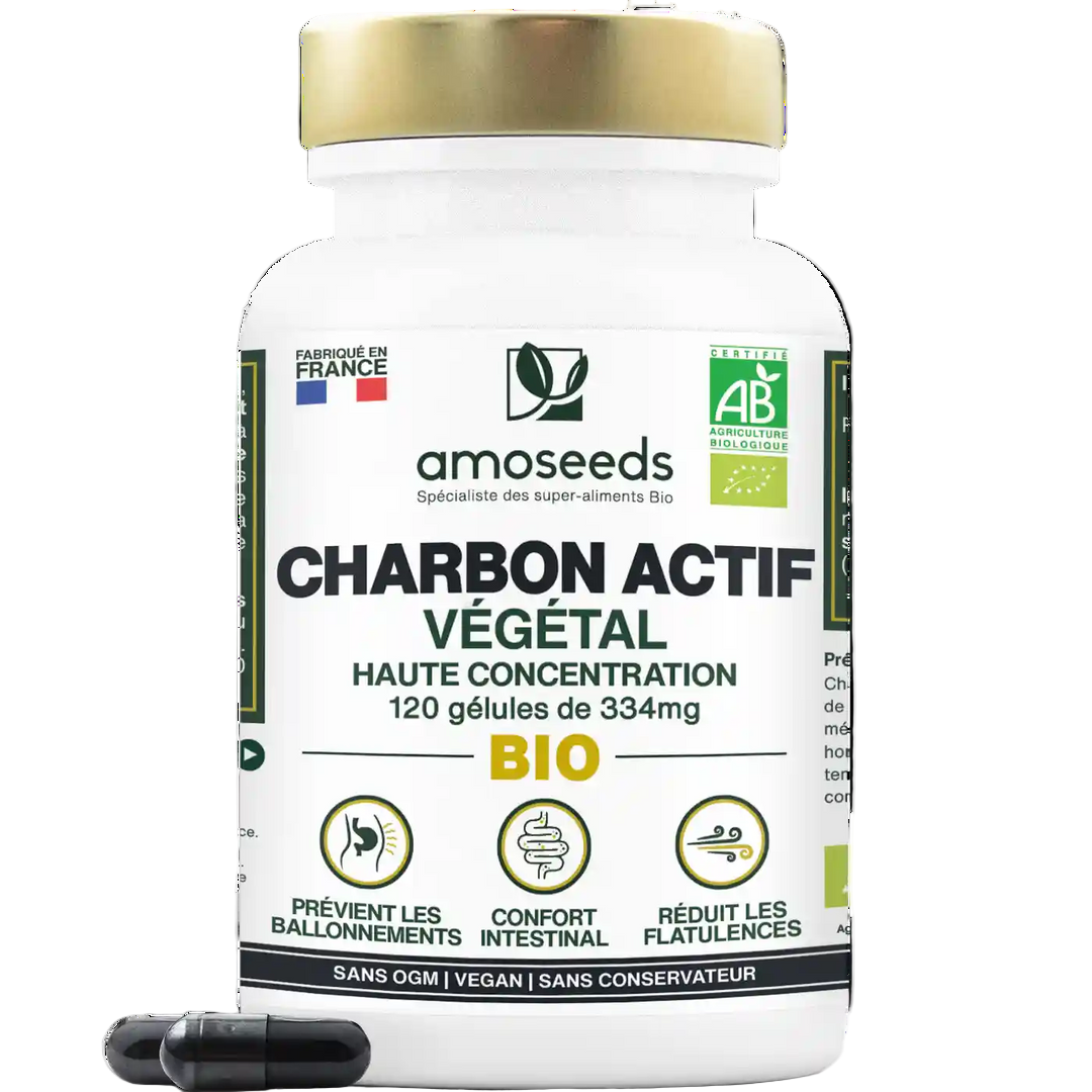 Charbon Actif Végétal Bio | 120 gélules