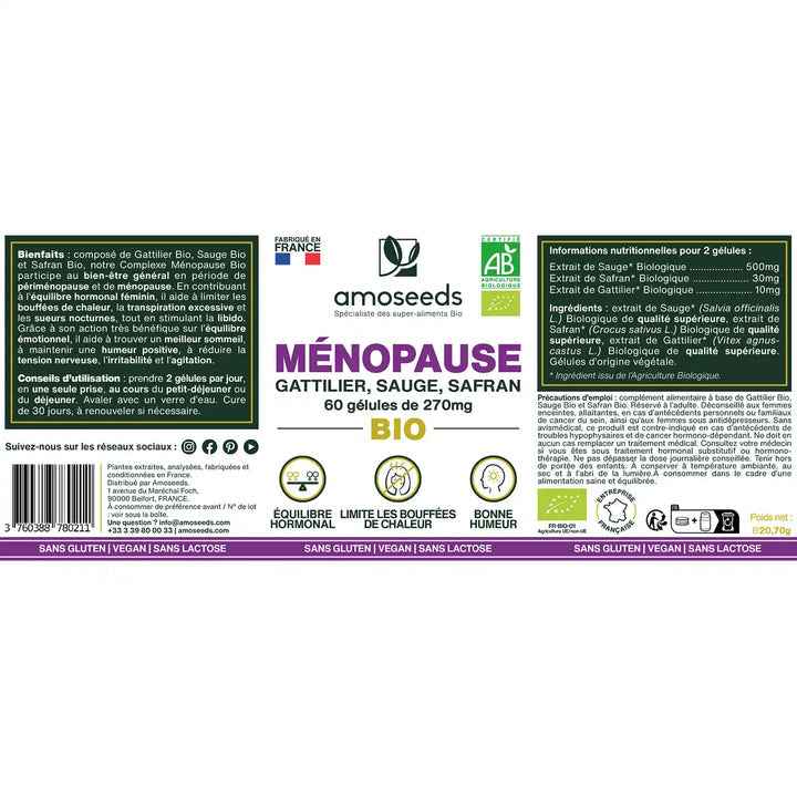 Complexe Ménopause Bio | 60 gélules