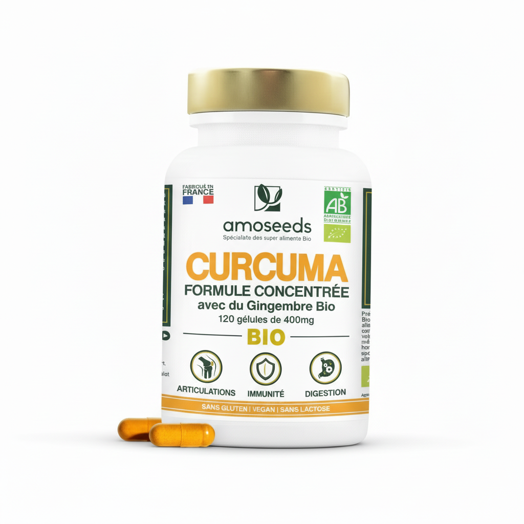 Curcuma bio, formule concentrée - 120 gélules