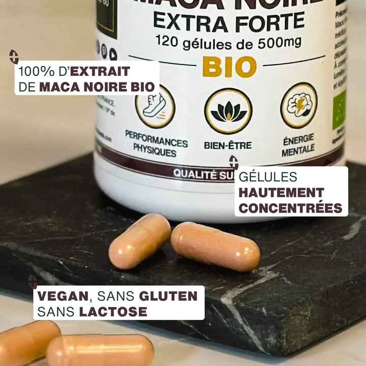 Maca Noire Bio, Extra Forte | 120 gélules