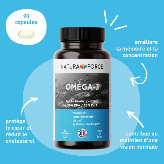 Huile de poisson Oméga 3 - 90 capsules