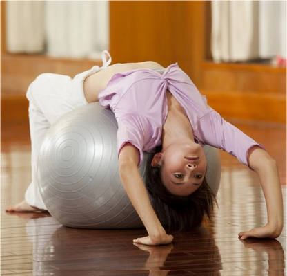 Ballon de Yoga Pilates Gris - Diamètre 55cm - Pompe Fournie