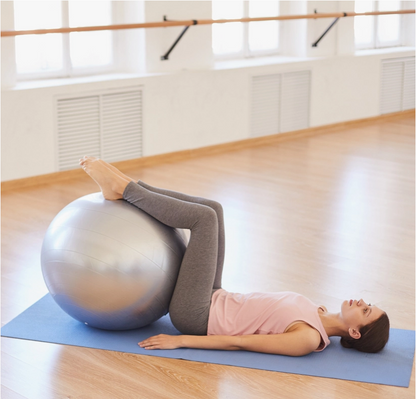 Ballon de Yoga Pilates Gris - Diamètre 55cm - Pompe Fournie