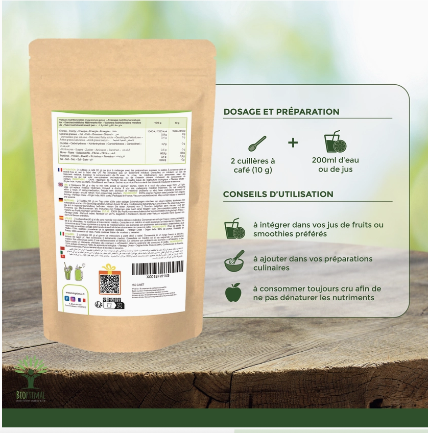 Psyllium blond bio en poudre