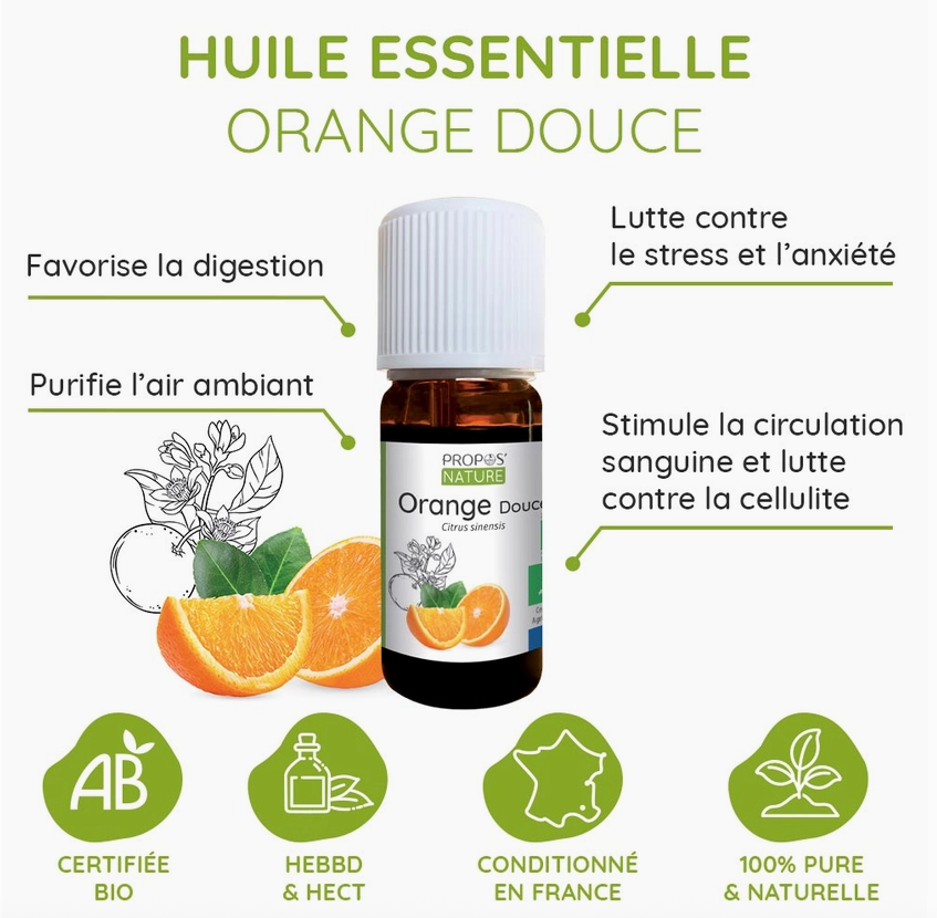 Huile Essentielle d'Orange douce Bio 10ml - Vita Fit Paris
