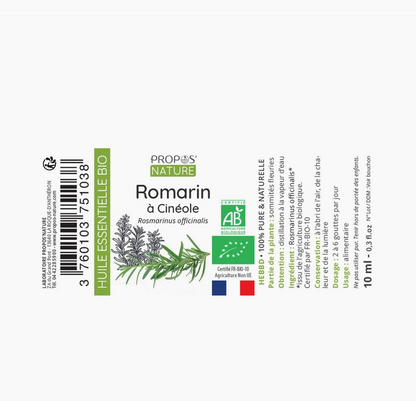 Huile Essentielle de Romarin à Cinéole Bio 10 Ml