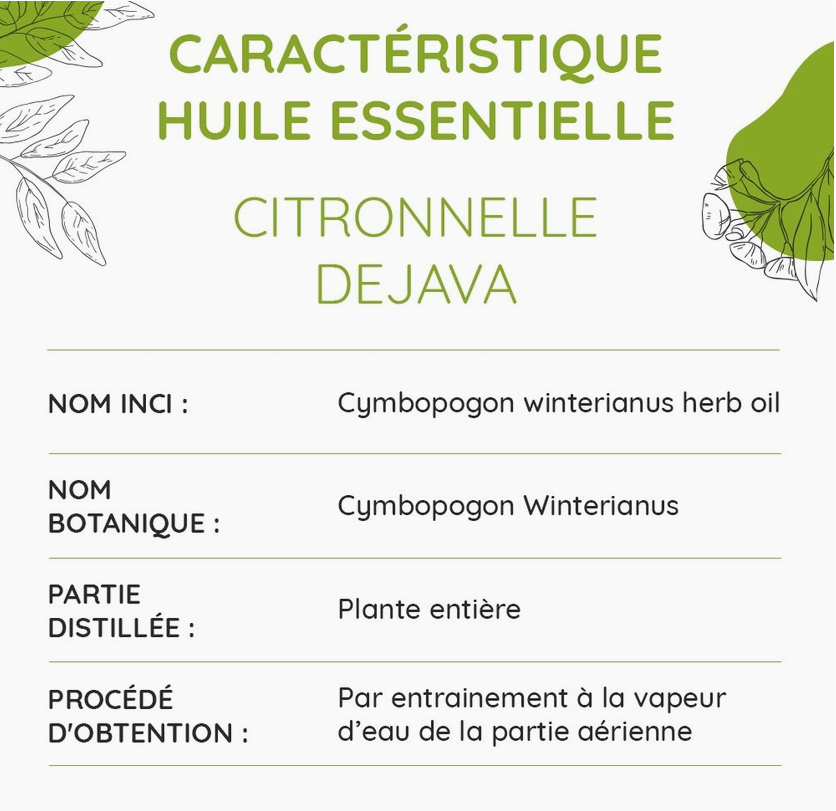 Huile Essentielle de Citronnelle De Java Bio 10ml