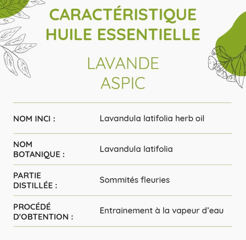 Huile Essentielle de Lavande aspic Bio 10ml | Vita Fit Paris