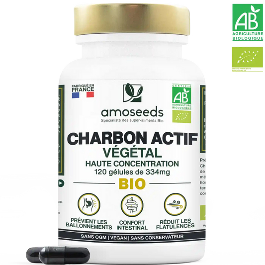 Charbon Actif Végétal Bio | 120 gélules