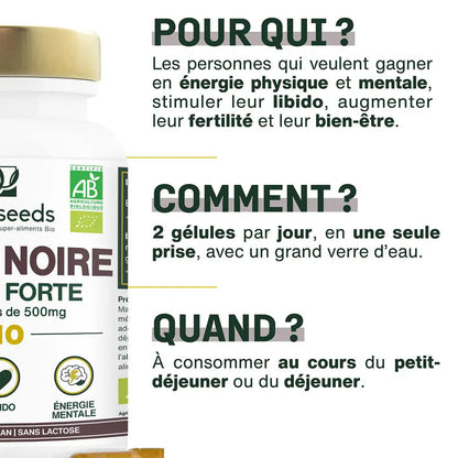 Maca Noire Bio, Extra Forte | 120 gélules