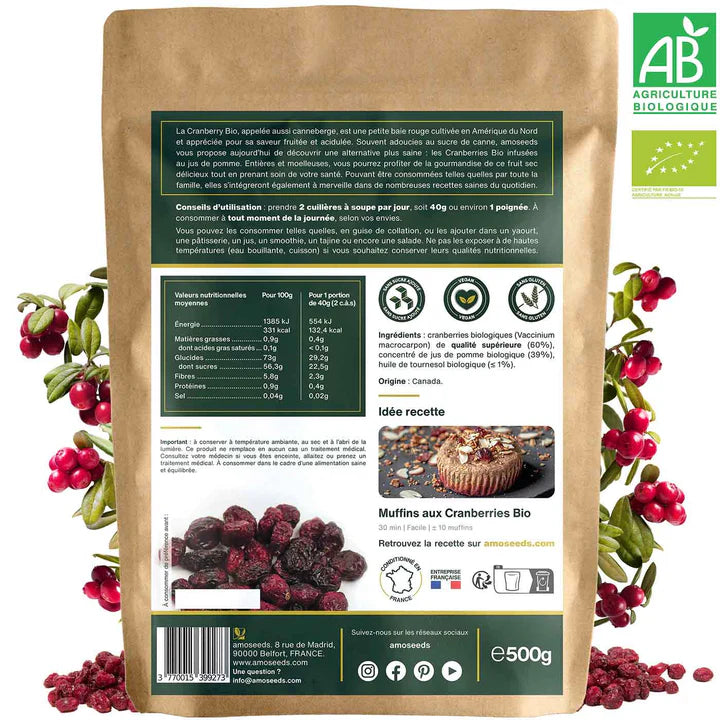 Cranberries Entières Bio