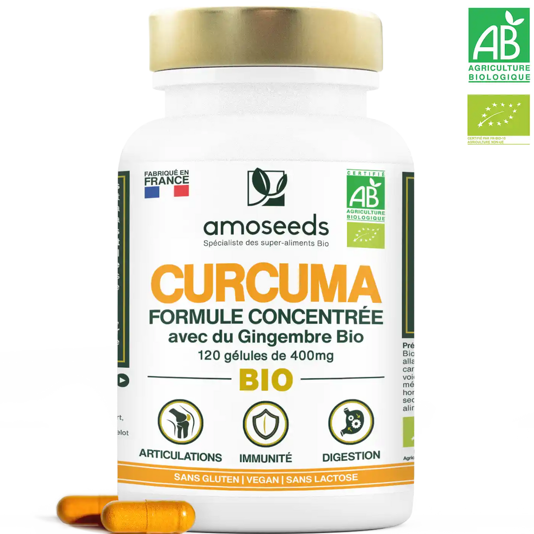 Curcuma bio, formule concentrée - 120 gélules