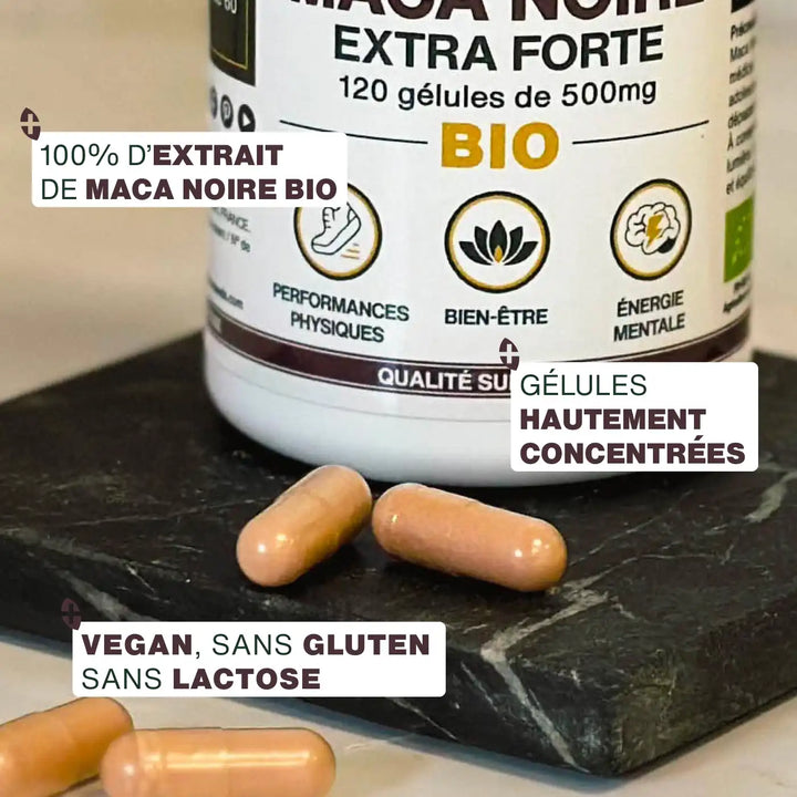 Maca Noire Bio, Extra Forte | 120 gélules