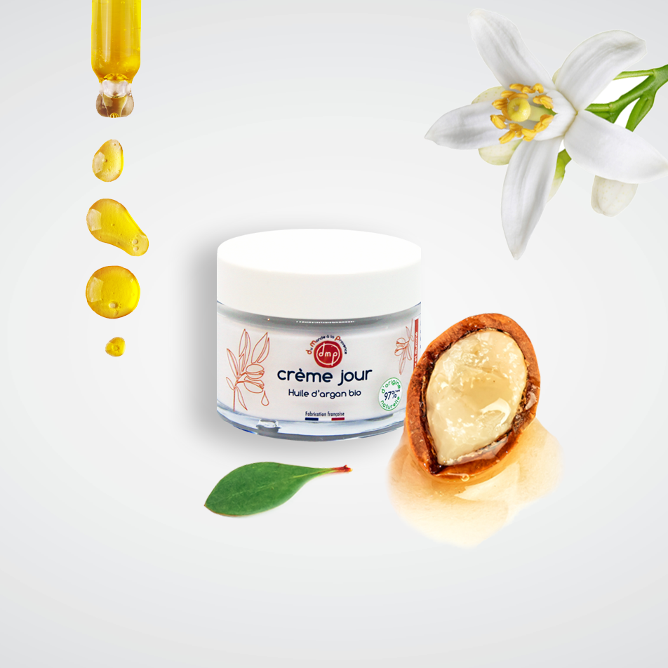 Crème Jour Visage à l’Argan BIO parfum Fleur d’Oranger – 40 ml