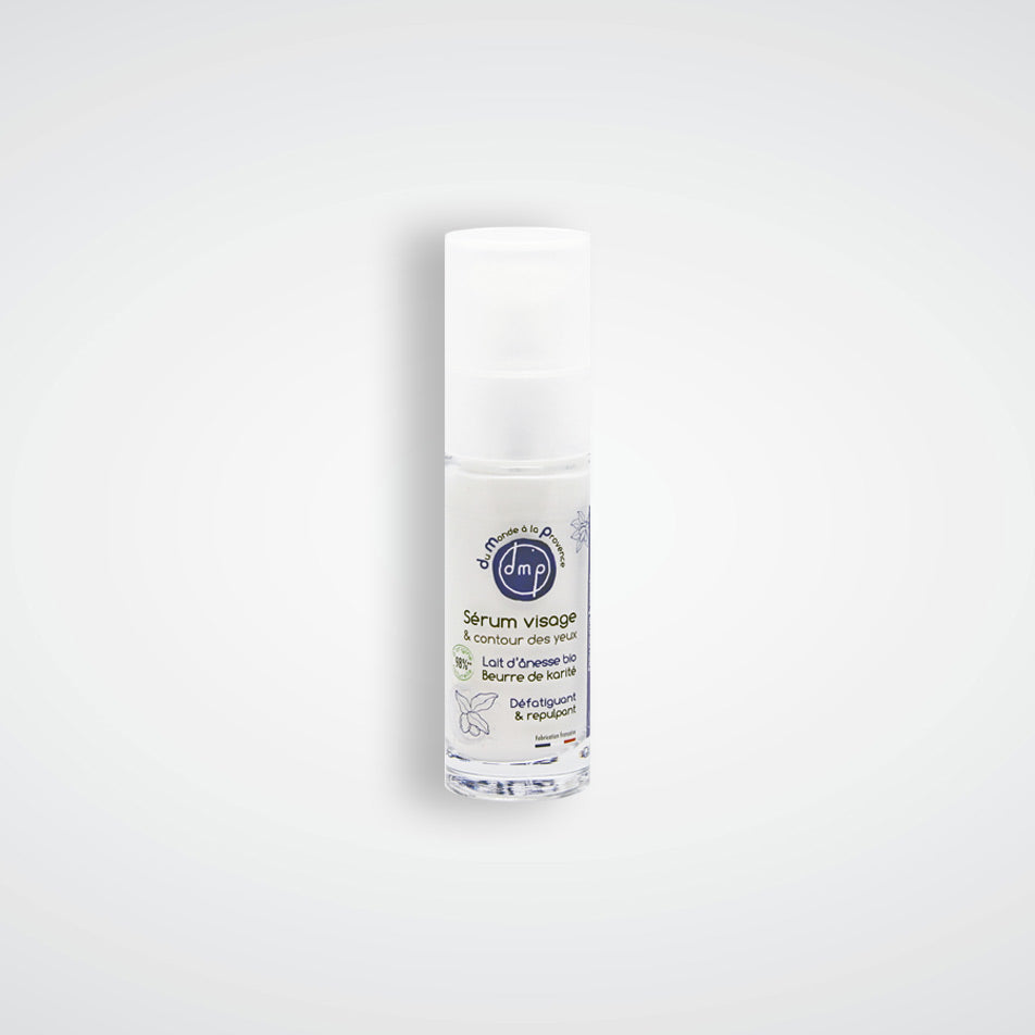 Sérum visage et contour des yeux au Lait d’Ânesse BIO et Karité – 30ml